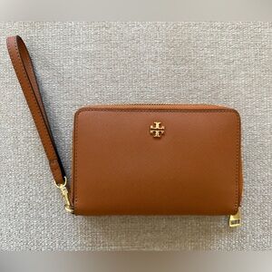 Tory Burch Brown Leather Wristlet Wallet